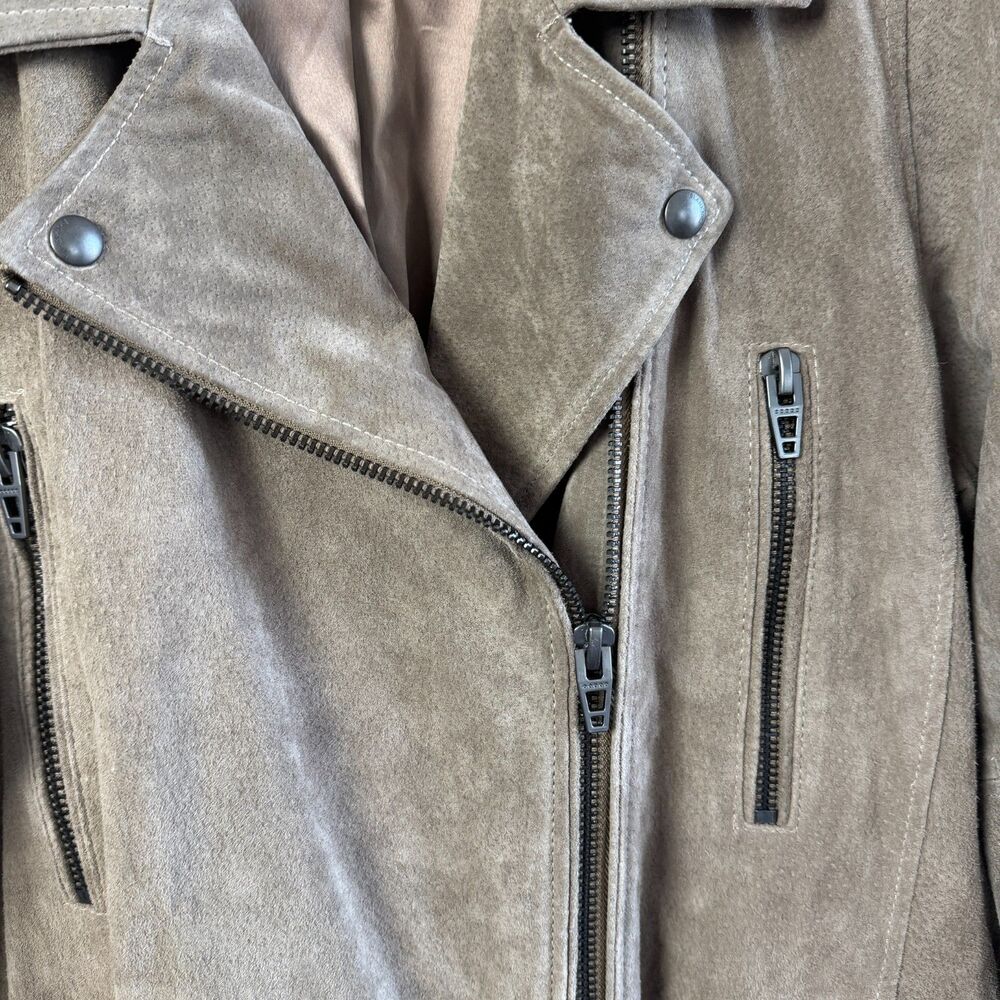 Suede Moto Jacket Blank NYC Taupe Women's XL - Picture 6 of 10